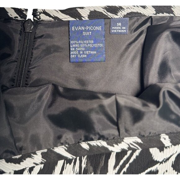 EVAN PICONE Sz 14 Womens Black White Floral Long Maxi A-Line Skirt Summer Boho - Picture 8 of 8